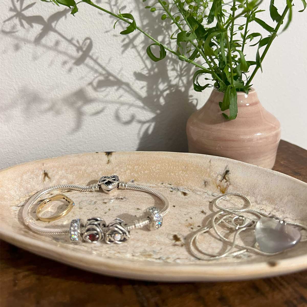 Pink Honey toned trinket dish