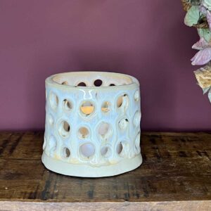 ceramic tea light with holes