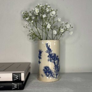 mini blue botanical bud vase