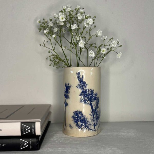 mini blue botanical bud vase