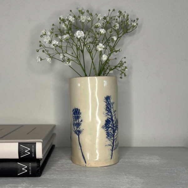 mini blue botanical bud vase