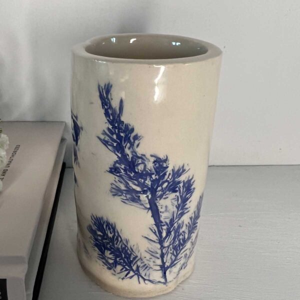 mini blue botanical bud vase