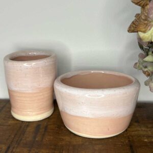 small pink bowl bud vase