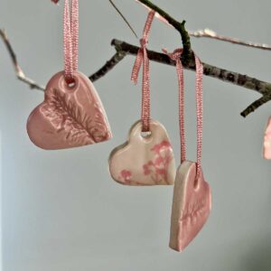 ceramic hanging hearts