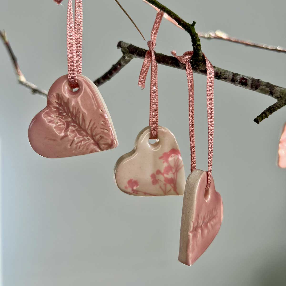 ceramic hanging hearts