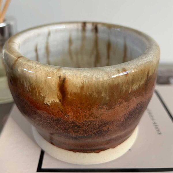 warm copper glazed pot medium sized