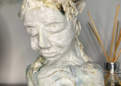 Ceramic Lamb Human Sculpture Bust – Innocence of Spring