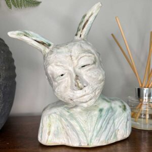 Spring Ceramic Figure Rabbit Human Spring's Wisdom