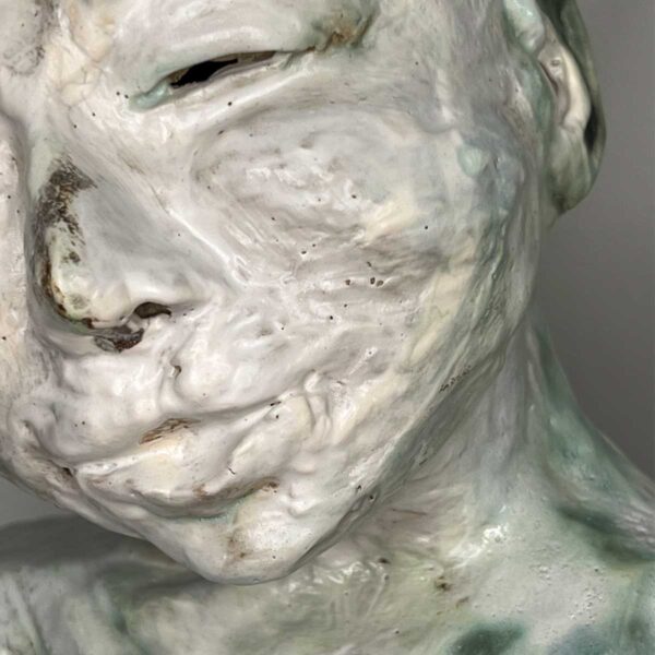 spring ceramic figure rabbit human springs wisdom face detail