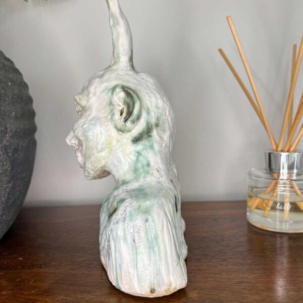 spring ceramic figure rabbit human springs wisdom side detail