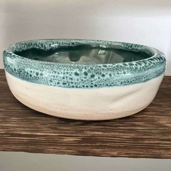 ceramic green white pot