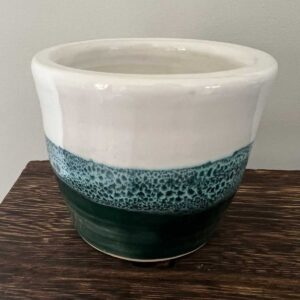 ceramic green white pot