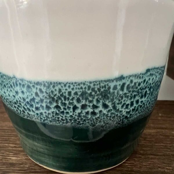 ceramic green white pot