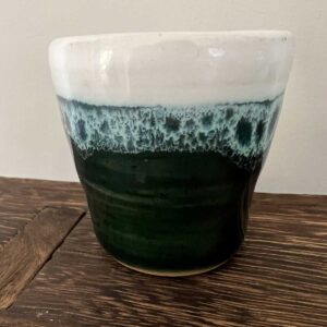 ceramic green white pot