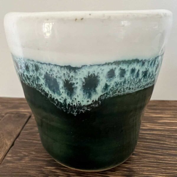 ceramic green white pot