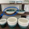Ceramic green white pot