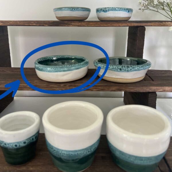 Ceramic green white pot
