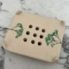 spring green soap dish