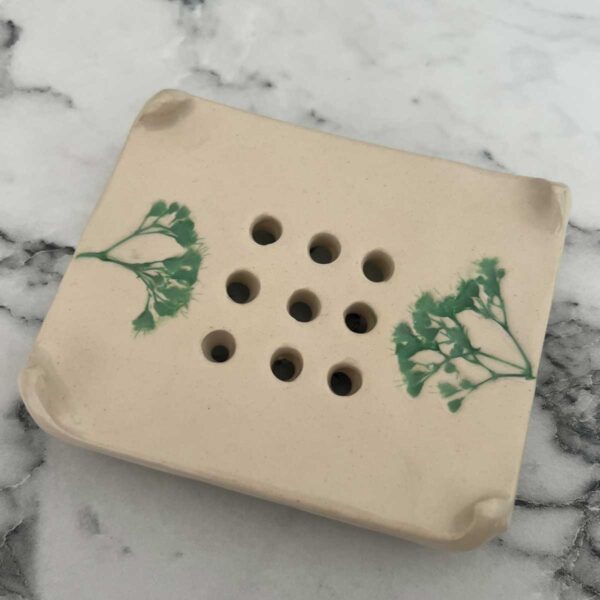 spring green soap dish