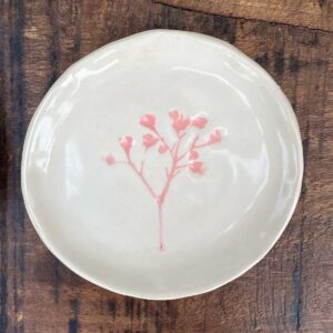 botanical trinket dish pink & natural colours