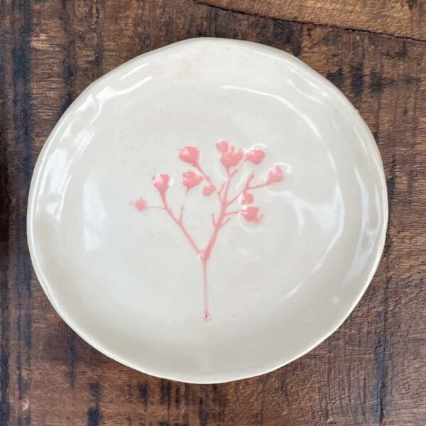 botanical trinket dish pink & natural colours