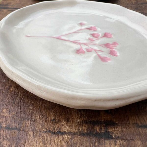 botanical trinket dish pink & natural colours