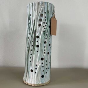 ceramic lantern tree bark design 21cm