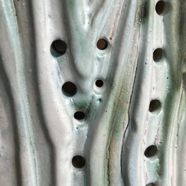 ceramic lantern tree bark design 21cm