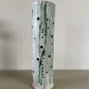 ceramic lantern tree bark design 23cm