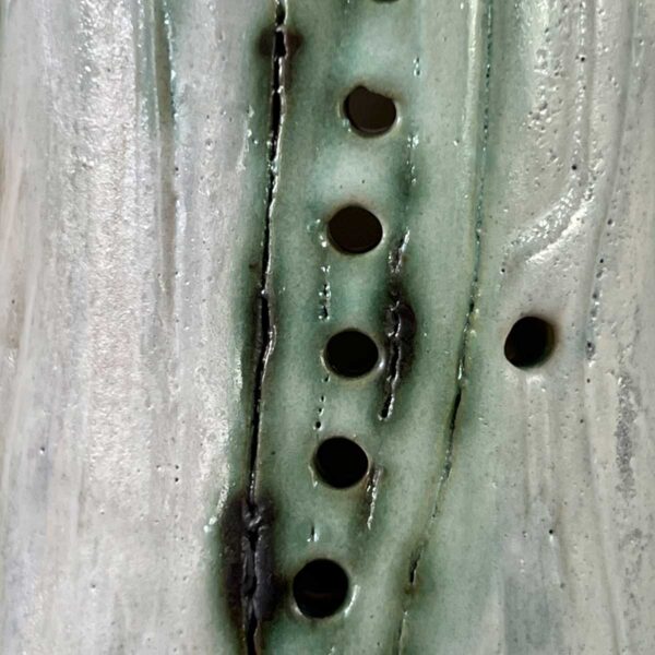 ceramic lantern tree bark design 23cm