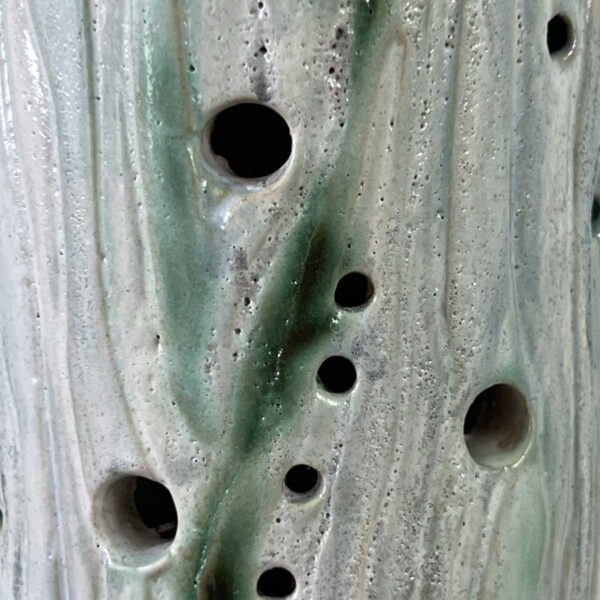 ceramic lantern tree bark design 23cm