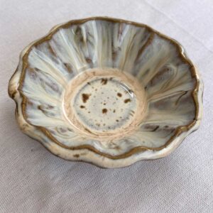 scalloped ceramic bowl natural design