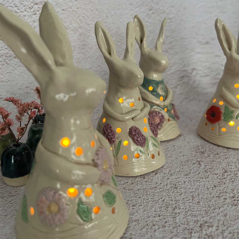 ceramic hare lanterns